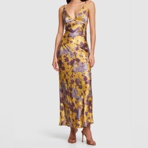 Bec & Bridge Indi violet and golden maxi dress NWT